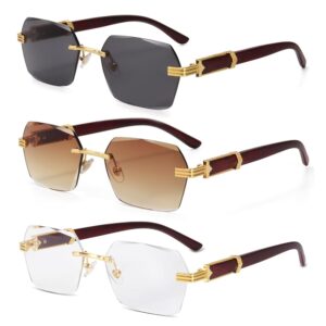 Rimless Rectangle Design Sunglasses For Men & Women